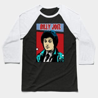 Billy Joel 80s  Pop Art Comic Style Baseball T-Shirt